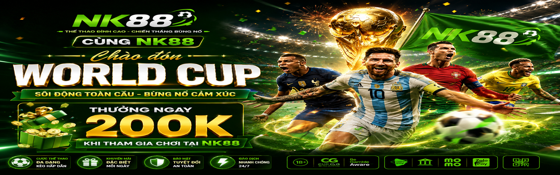 đồng hành World Cup cùng NK88 nhận 200k