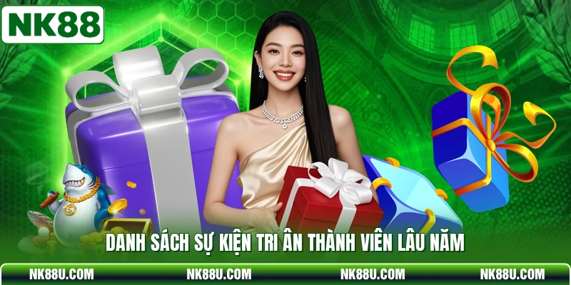Danh sách sự kiện tri ân thành viên lâu năm