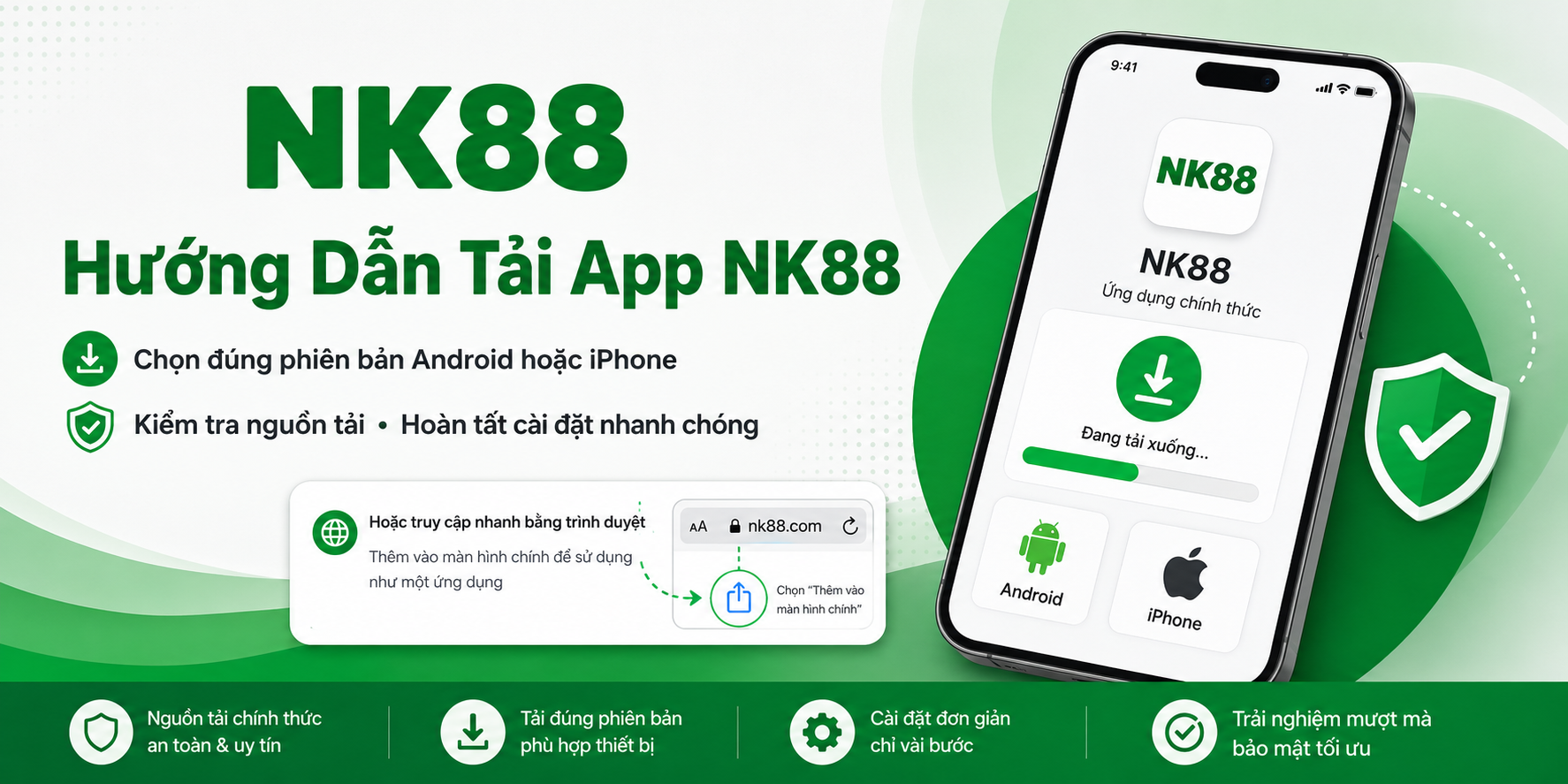 Hướng dẫn tải app NK88