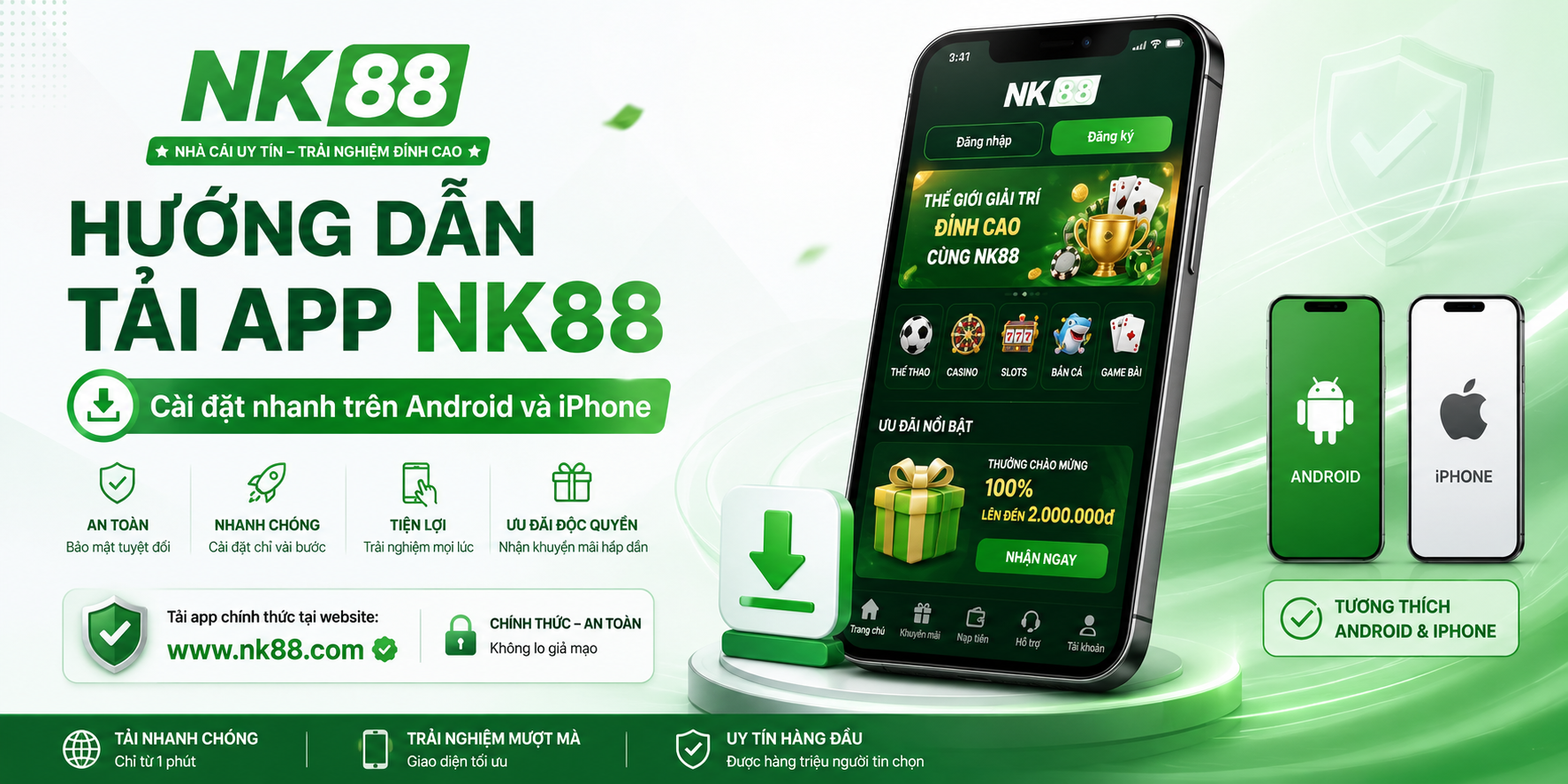 Hướng dẫn tải app NK88