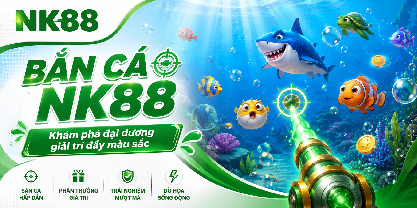 Bắn cá NK88 khám phá đại dương giải trí đầy màu sắc