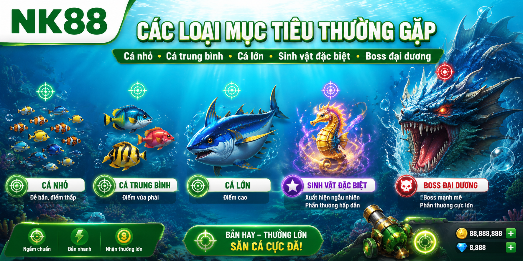 Các loại mục tiêu thường gặp