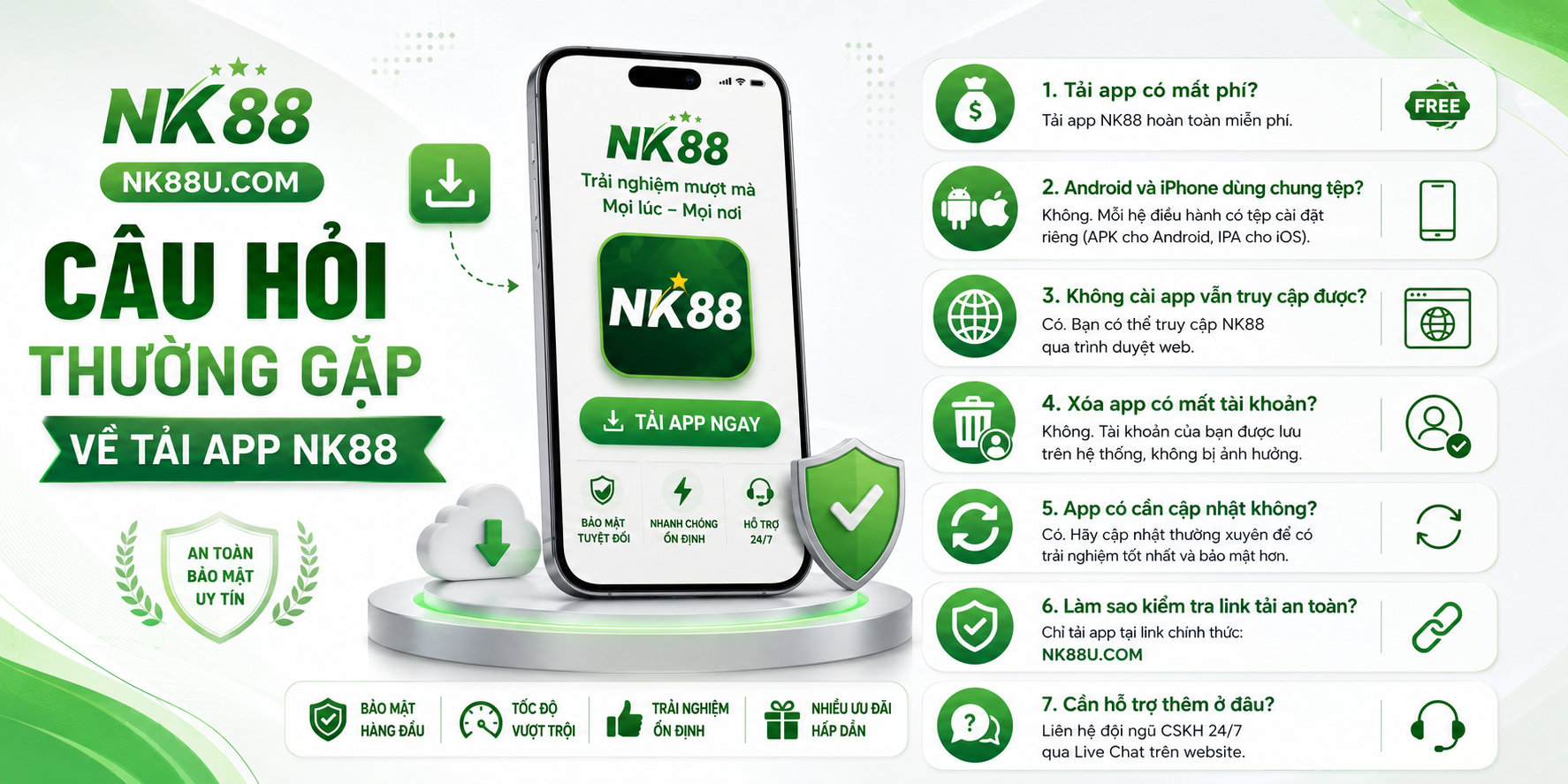 Câu hỏi thường gặp về tải app NK88
