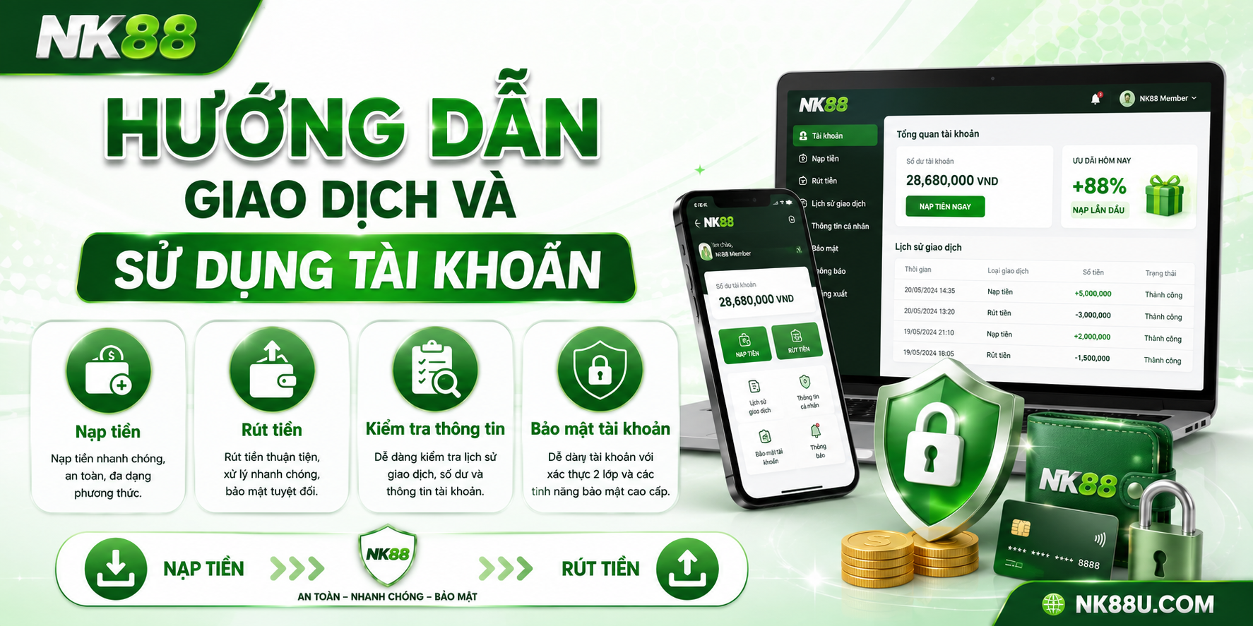 Hướng dẫn giao dịch và sử dụng tài khoản