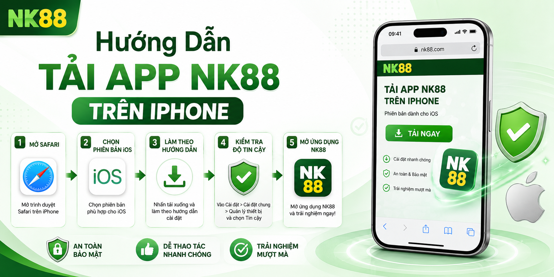 Hướng dẫn tải app NK88 trên iphone