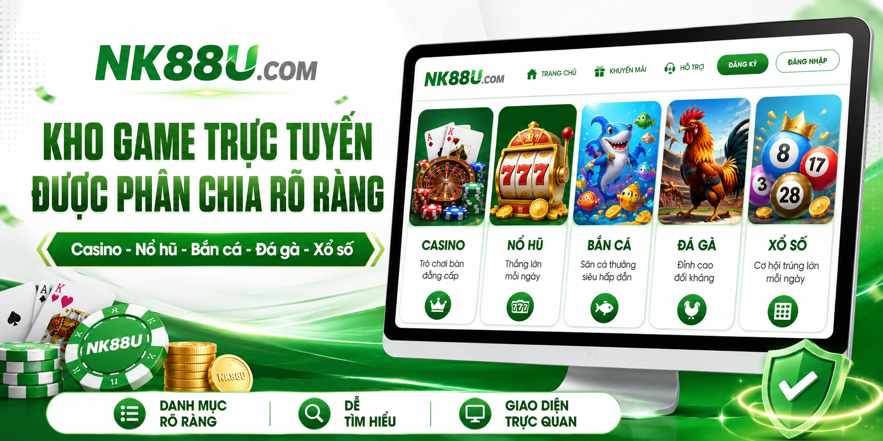 Kho game trực tuyến được phân chia rõ ràng