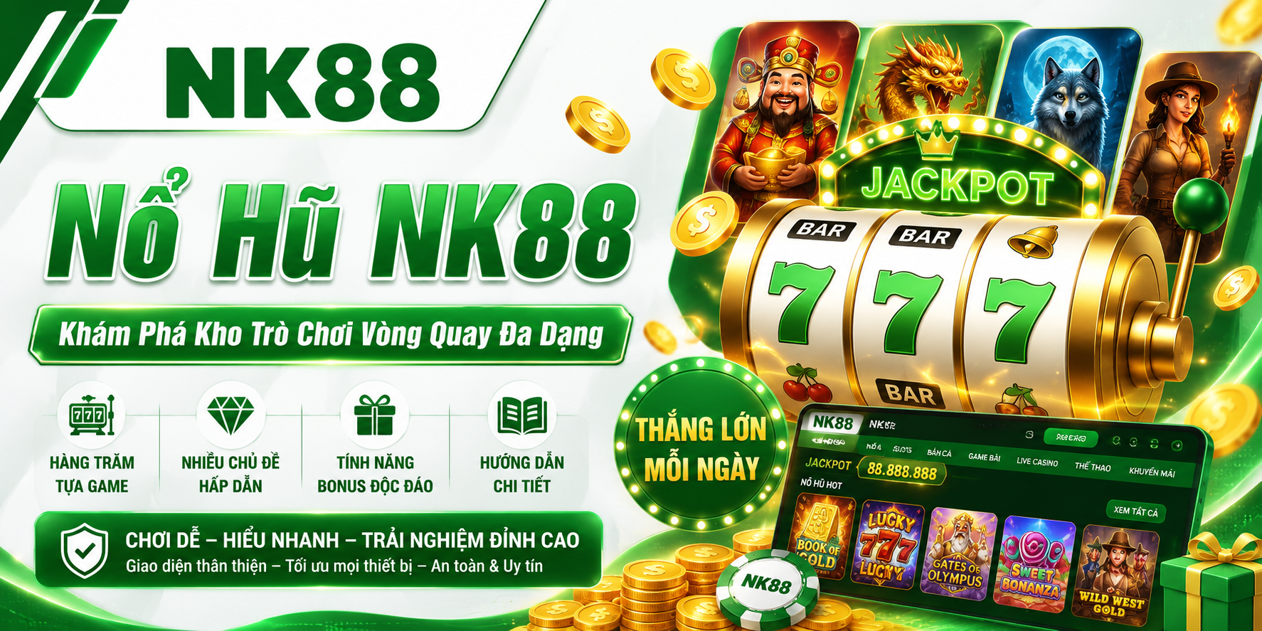 Nổ hũ NK88 khám phá kho kho trò chơi nổ hũ đa dạng