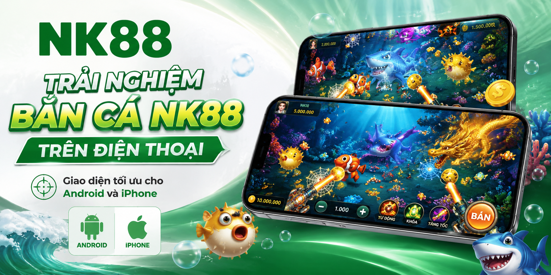 Trải nghiệm bắn cá trên điện thoại